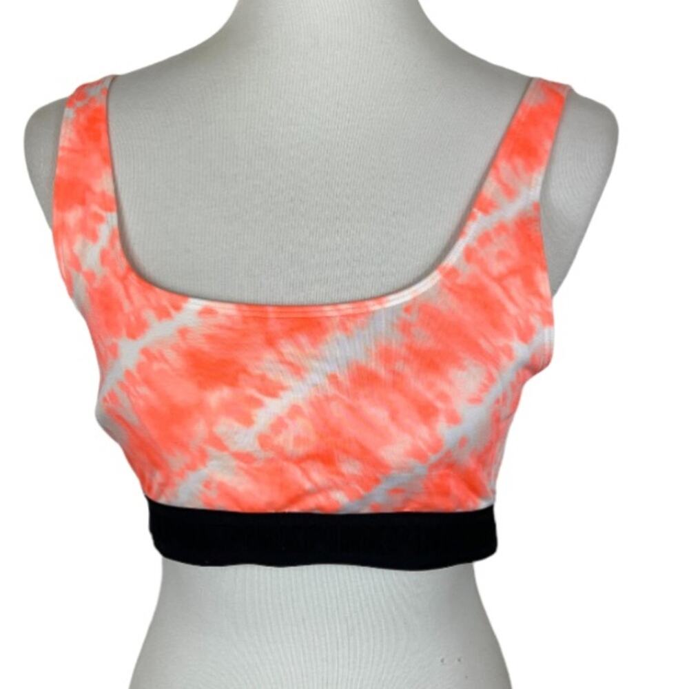 Pink Ultimate Peach and White Tie Dye Sports Bra Size Large